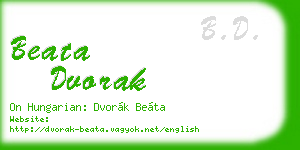 beata dvorak business card